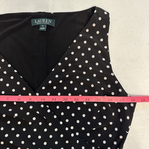 Ralph Lauren Black Y2K Retro Vibe Chic Polka Dot Stretch Knit Maxi Dress Sz 10 - Picture 11 of 16